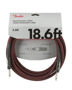 Fender Professional Tweed instrument cable, 18.6ft, red tweed