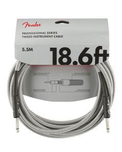 Fender Professional Tweed instrument cable, 18.6ft, white tweed