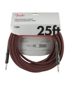 Fender Professional Tweed instrument cable, 25ft, red tweed