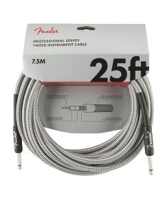 Fender Professional Tweed instrument cable, 25ft, white tweed