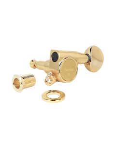 Gotoh machine heads for guitar, 3x left+3x right, ratio 1:16, gold oval button, gold