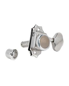 Gotoh locking machine heads for guitar, 3x left+3x right, ratio 1:15, bean button, nickel