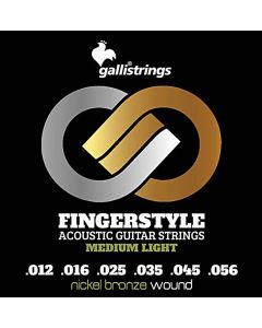 Galli Fingerstyle string set acoustic, nickel & bronze winding, medium light 012-016-025-035-045-056