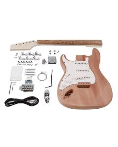 Boston guitar assembly kit, lefthanded Strat model, mahogany body, maple neck pauferro fb. S-S-S pickup