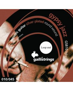Galli Gypsy Jazz string set acoustic, silverplated roundwound, medium, loop end, 010-014-022-028-037-045