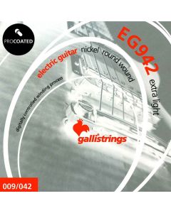 Galli ProCoated Electric string set electric, coated nickel round wound, extra light, 009-011-016-024-032-042