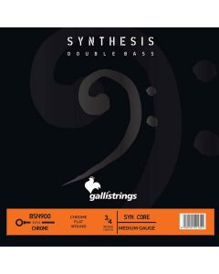 Galli Synthesis 3/4 scale double bass set, synthetic core and chrome flatwound, medium, Pizzicato