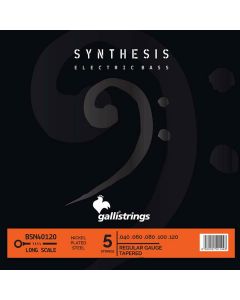 Galli Synthesis 5-string set electric bass, nickel and steel double winding, regular tapered, 040-060-080-100-120