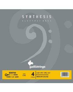 Galli Synthesis string set electric bass, synthetic and chrome flatwound, medium, 048-067-085-107