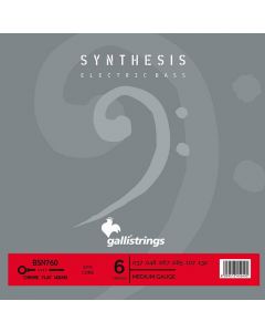 Galli Synthesis 6-string set electric bass, synthetic and chrome flatwound, medium, 037-048-067-085-107-132