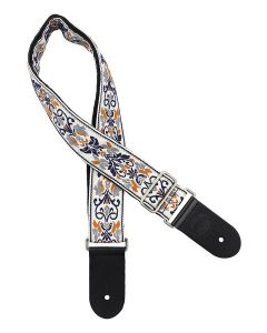 Gaucho Traditional Series guitar starp, 2  jacquard weave, leather slips, multi colors