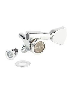 Gotoh machine heads for guitar, 3xL+3xR, ratio 1:16, magnum lock traditional, keystone button, chrome