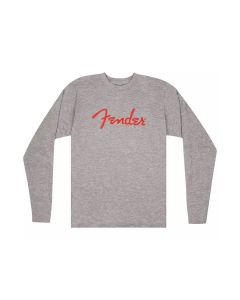 Fender Clothing T-Shirts spaghetti logo l/s t-shirt, heather gray, S