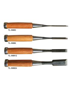 Hosco Japan chisel starter set of four wood chisels (3/6/12/24 mm) in a canvas roll-up tool bag