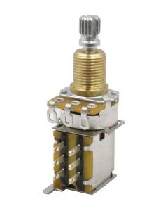 Hosco Japan 250K DPDT push-push linear taper potentiometer, 10mm bushing M9,5 (3/8"), for metric knobs