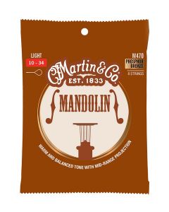 Martin string set mandolin phosphor bronze wound, light 010-010-014-014-024-024-034-034