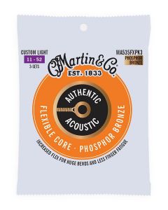 Martin Authentic Acoustic Flexible Core string set 3 PACK 92/8 phosphor bronze, custom light, 011-015-023-032-042-052