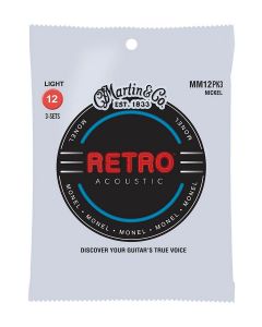 Martin Retro Acoustic string set 3 PACK monel wound, light, 012-015-025-031-041-054