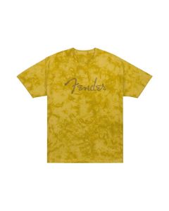 Fender Spaghetti logo tie-dye T-Shirt, mustard, S