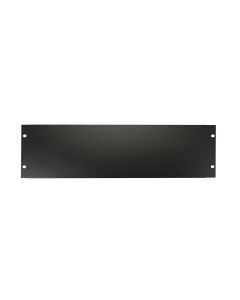 19 inch rack panel, 3 HE, metal, black, rack plate, bended edge