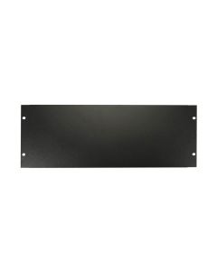 19 inch rack panel, 4 HE, metal, black, rack plate, bended edge