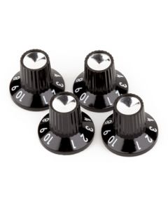 Fender® Amp Pot Knob Push on bk/sv (4) 