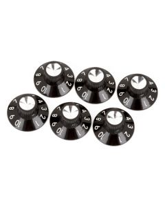 Fender® Amp Pot Knobs black/silver (6) 