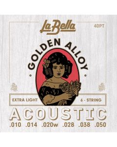 LaBella Golden Alloy Wound snarenset akoestisch, extra light, 010-014-020-028-038-050