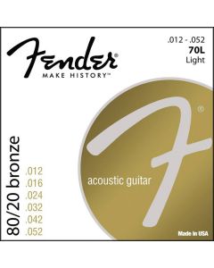 Fender 80/20 Bronze string set acoustic bronze roundwound light 012-016-024-032-042-052 