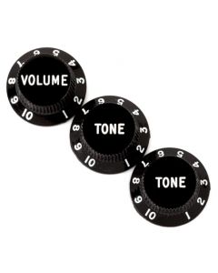 Fender® Strat® Pot Knobs (V/T/T) black 