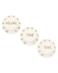 Fender® Strat® Pot Knobs (V/T/T) parchm.