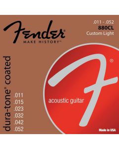 Fender Dura-Tone Coated 80/20 string set acoustic coated bronze custom light 011-015-023-032-042-052 
