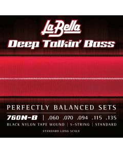La Bella 760N-B Black Nylon Bass 060/135