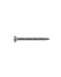 Screw, nickel, 3x25mm, 12pcs, oval countersunk, tapping