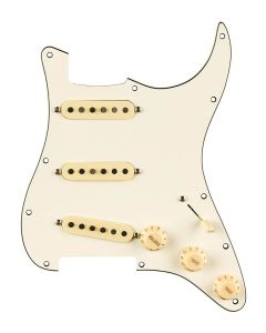 Fender Pre-wired Strat Pickguard, Pure Vintage '59 SSS w/RWRP middle, 11 screw holes, parchment