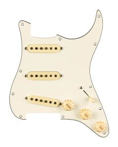 Fender Pre-wired Strat Pickguard, Pure Vintage '65 SSS w/RWRP middle, 11 screw holes, parchment