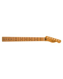 Fender Genuine Replacement Part satin roasted maple Telecaster neck, 22 jumbo frets, 12" radius, maple, flat oval shape