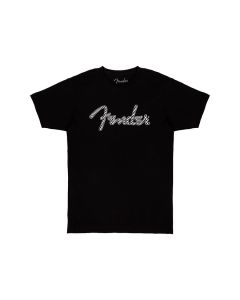 Fender Clothing T-Shirts spaghetti wavy checker logo t-shirt, black, S