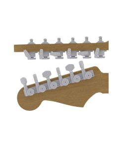 Hipshot	guitar tuner upgrade kit, 6 inline Grip-Lock, closed satin staggered