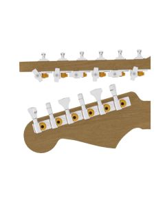 Hipshot	guitar tuner upgrade kit, 6 in line classic, open chrome staggered