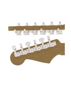 Hipshot	vintage guitar tuner upgrade kit, 6 inline Grip-Lock, closed nickel staggered
