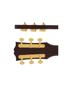 Hipshot	guitar tuner upgrade kit, 3+3  classic, closed gold