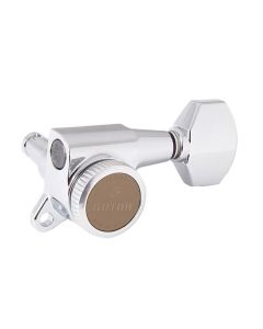 Gotoh machine heads for guitar, 6L, ratio 1:16, magnum lock traditional, mini 07-type button, chrome