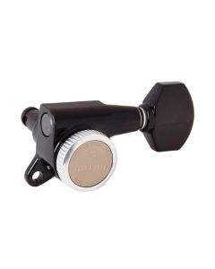 Gotoh machine heads for guitar, 6L, ratio 1:16, magnum lock traditional, mini 07-style button, black
