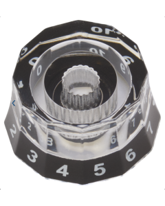 Knob - Plastic, Knurled Shaft, Lampshade, PRS Style Clear