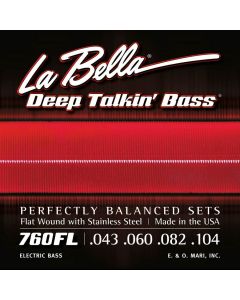 LaBella Deep Talkin' Bass snarenset elektrisch basgitaar, stainless steel flatwound, light, 043-060-082-104 longscale