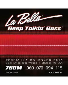 LaBella Deep Talkin' Bass snarenset basgitaar, black nylon tape wound, 060-070-094-115 longscale