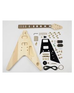 Guitar assembly kit, Flying V-model, basswood body, 22 frets, bolt-on neck