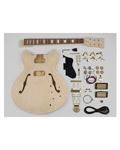 Guitar assembly kit, archtop model, basswood body, 22 frets