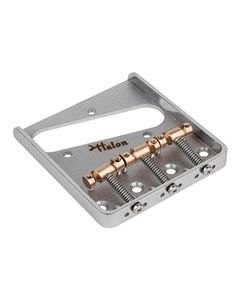 Halon TE guitar ashtray bridge, 1060 steel chrome gloss plate, phosphor bronze unplated saddles